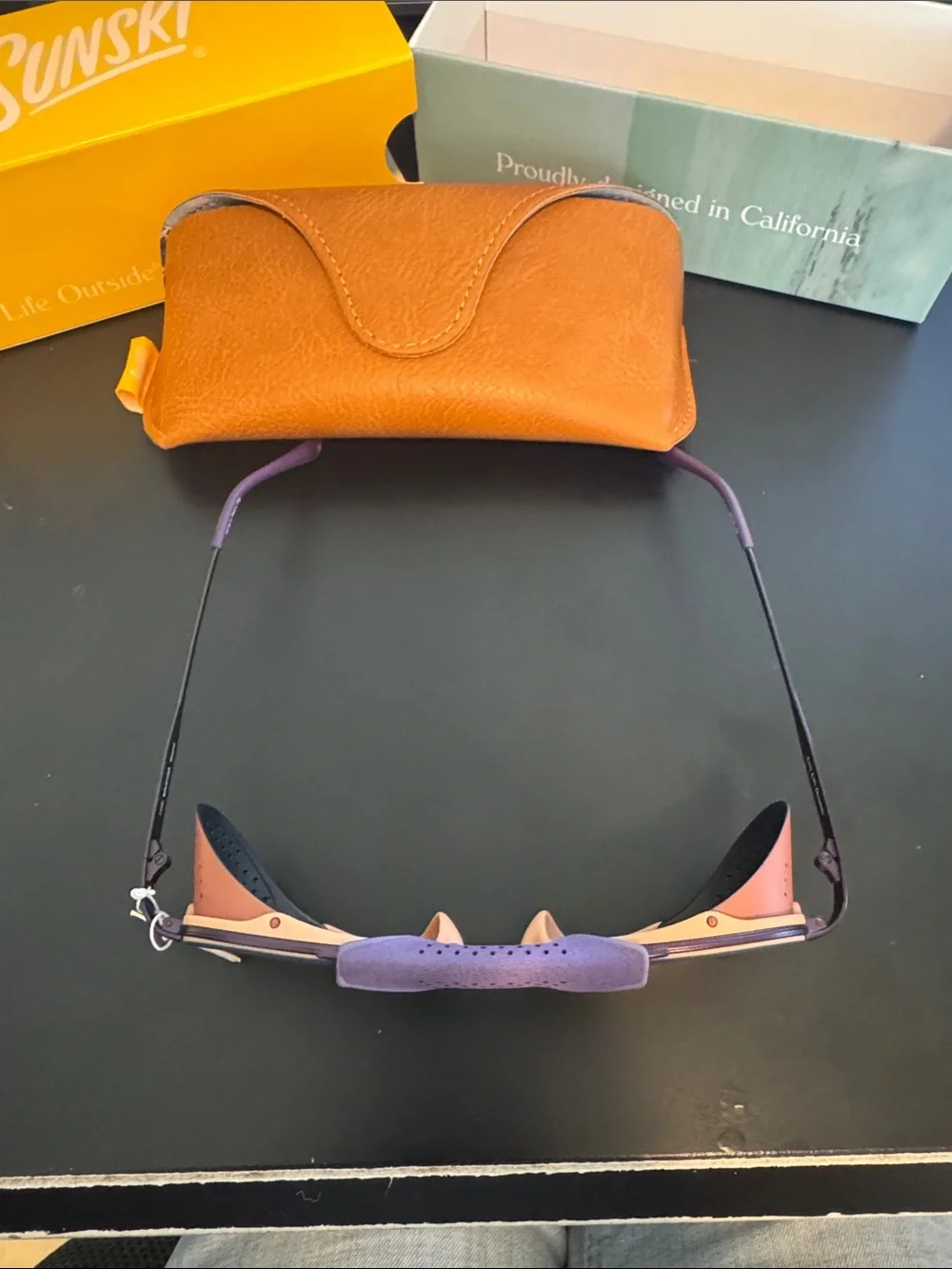 Sunski Women's Round Purple Frame Sunglasses with Blue Lenses